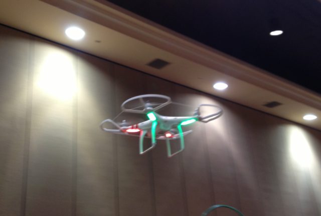 Blurry iPhone picture of DJI Phantom Quadcopter