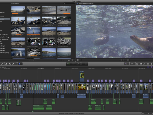 Final Cut Pro X Galapagos Project Timeline